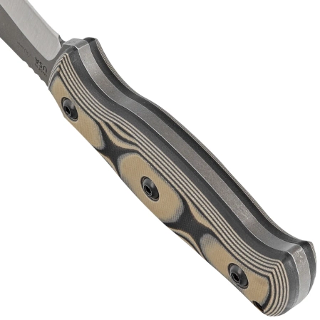 Nóż Fox Ego Black/Coyote Tan G10, Stonewashed AISI 1095 by Alfredo Doricchi (TK-FX01)