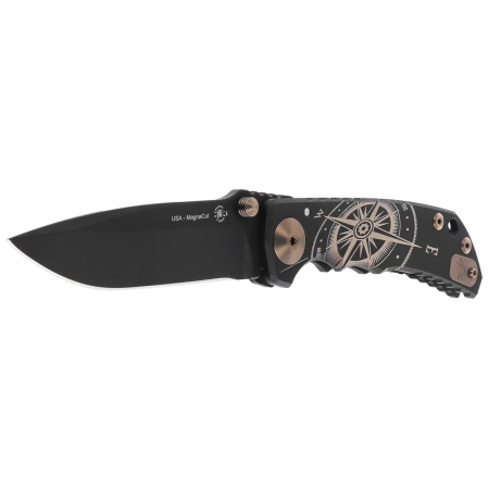 Nóż składany Spartan Blades Harsey Folder Special Edition Golden Compass Black Titanium, Bronze HW, Black MagnaCut by William W. Harsey Jr. (SF5GOLDENCOMPASS)