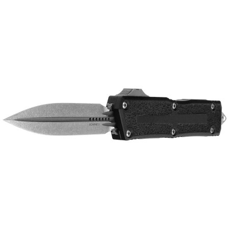 Nóż automatyczny OTF Microtech Scarab II Gen III D/E Black Aluminium, Stonewashed M390MK by Tony Marfione (1280-10)