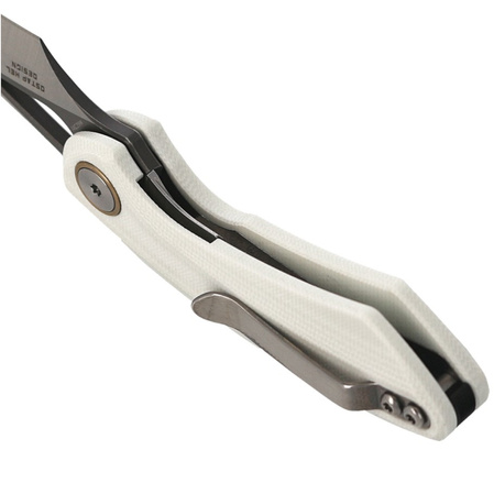 Bestech Bihai White G10, Grey DLC Stonewashed/Satin 14C28N by Ostap Hel Knife (BG53E)