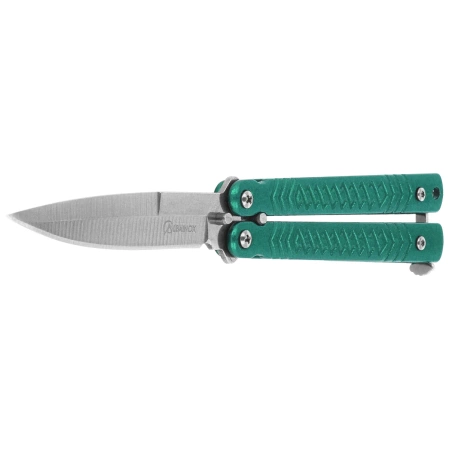 Martinez Albainox Balisong Knife Green Steel, Satin 3Cr13Mov (02228)