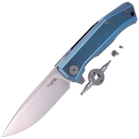 LionSteel Myto Knife Blue Titanium, Satin M390 by Molletta (MT01 BL)