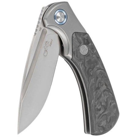 Fox 40th Anniversary Knife Marble Carbon Fiber, Satin M390 knife (FX-F2017)