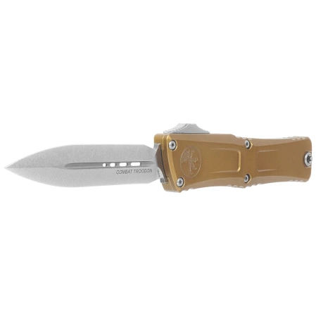 Nóż automatyczny OTF Microtech Combat Troodon Gen III D/E Tan Aluminium, Stonewashed M390MK by Tony Marfione (1142-10TA)