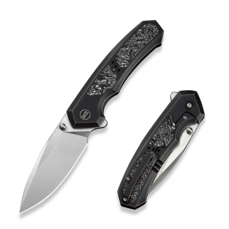 WeKnife Corwyn Bronze-Black Titanium/Aluminum Foil Carbon Fiber, Satin M390 (WE24088-3)