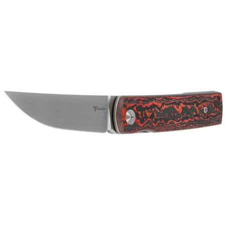 Nóż składany Reate Bushido Titanium/Lava Flow Fat Carbon, Hand Satin M390 (BSO.LAF.SAT)