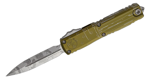 Microtech Ultratech Gen IV D/E OTF Knife Hero OD Green Aluminum, Stonewashed Pixel M390MK by Tony Marfione (11224-10ODHR)