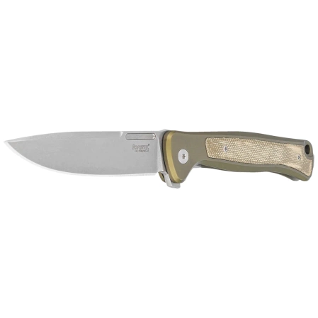 Nóż składany LionSteel Skinny Green Aluminium/Green Canvas Micarta, Stonewashed MagnaCut by Molletta (SK01A GS)