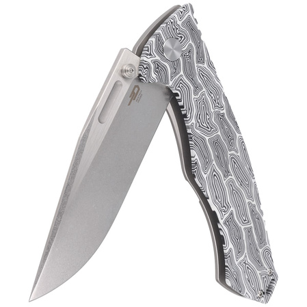 Bestech Keen II Black White G10/Titanium, Stonewashed/Satin CPM S35VN by Koens Craft Knife (BT2301C)