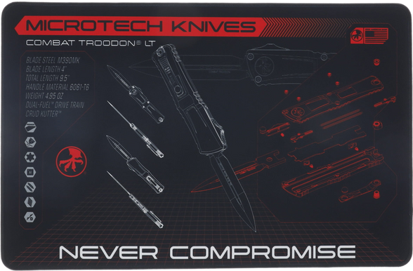 Mata do prezentacji noży Microtech Combat Troodon Black (MAT-CT)