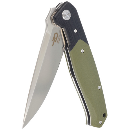 Nóż składany Bestech Swordfish Black / Green G10, Satin D2 (BG03A)