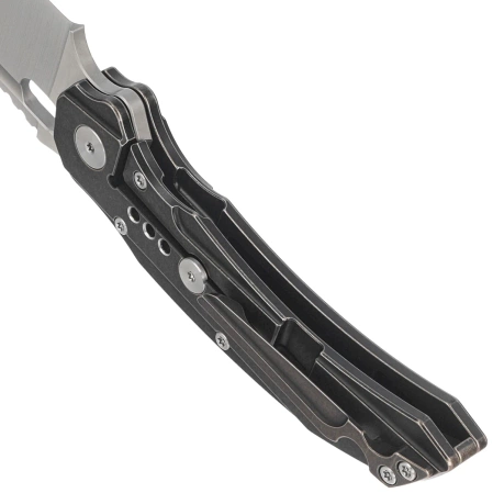 Bestech Exploit Black Titanium Knife, Satin CPM S35VN by Todd Knife and Tool (BT2005B)