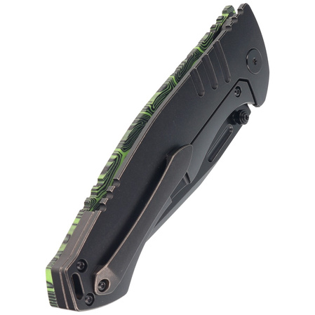 Bestech Keen II Black-Green G10/Titanium, Black Stonewashed CPM S35VN by Koens Craft knife (BT2301E)