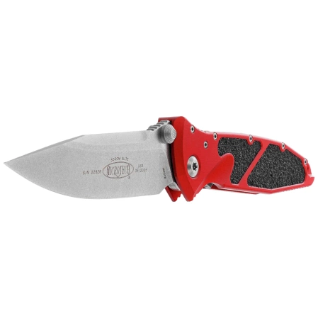 Nóż składany Microtech Socom Elite S/E-M Red Aluminum/3M, Stonewashed M390 by Tony Marfione (160-10RD)