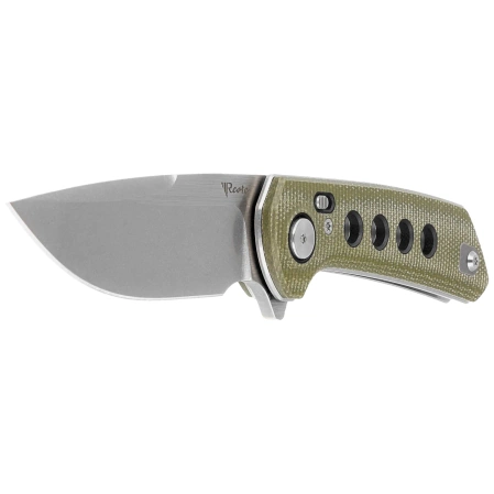 Nóż składany Reate PL-XF-3 Green Micarta/Black G10 Inlay, Stonewashed Nitro-V