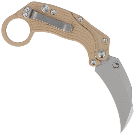 Nóż grawitacyjny Reate EXO-K Gravity Karambit Tan Aluminium, Stonewashed N690