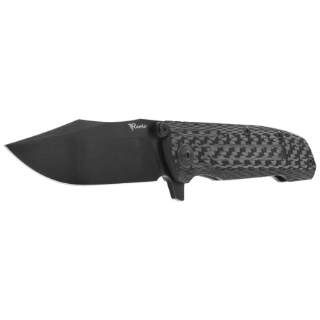 Nóż składany Reate District 9 V2 Black Titanium/Carbon Fiber, Black DLC 154CM (9D-V2 TDLC DLC)