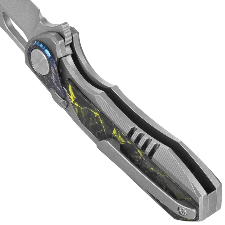 Remette RT-Saker Falcon Knife Gray Titanium/Carbon Fiber, Manual Fine Grinding Satin S45VN (ASTP-2)