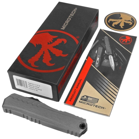 Nóż automatyczny OTF Microtech Cypher II D/E Natural Clear Aluminium, Black P/S M390MK by Deryk Munroe and Tony Marfione (1242-2NC)