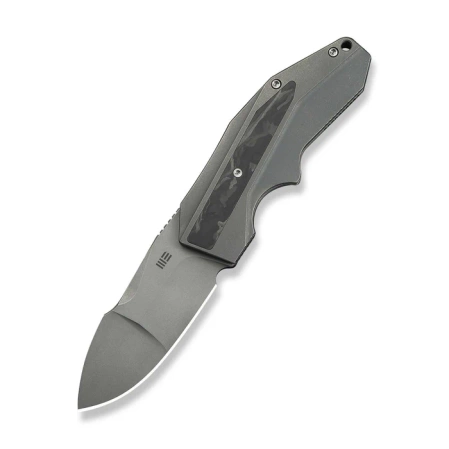 WeKnife Coral SLT Gray Titanium/Marble Carbon Fiber, Gray Stonewashed 20CV by Gustavo T. Cecchini (WE24044-2)