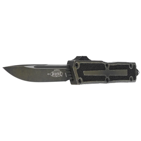 Nóż automatyczny OTF Microtech Scarab II Gen III S/E Weathered Grenade Green Aluminium, Weathered Grenade Green M390MK by Tony Marfione (1278-1WGG)