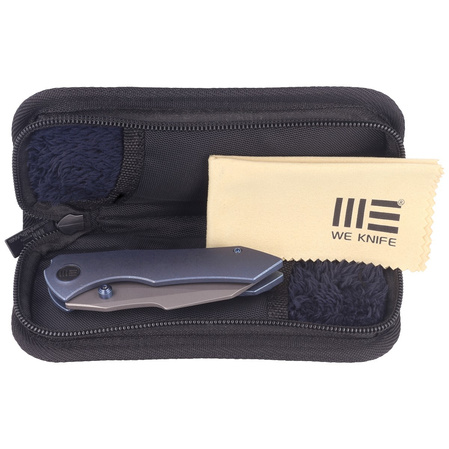 WE Knife High-Fin Blue Titanium, Gray Stonewashed CPM 20CV by Gavko Knives (WE22005-3)