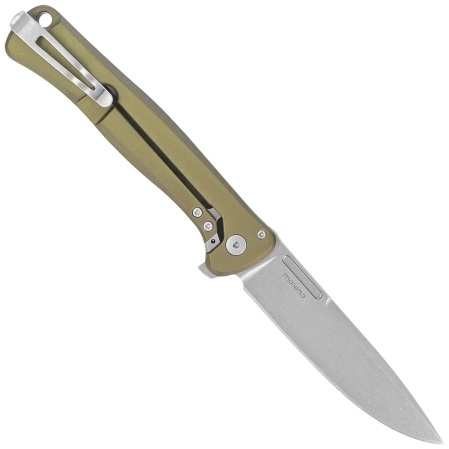 Nóż składany LionSteel Skinny Green Aluminium/Green Canvas Micarta, Stonewashed MagnaCut by Molletta (SK01A GS)