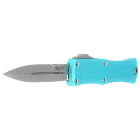 Nóż automatyczny OTF Microtech Hera II Mini Bayonet Turquoise Aluminium, Stonewashed M390MK by Tony and Sean Marfione (1701M-10TQ)