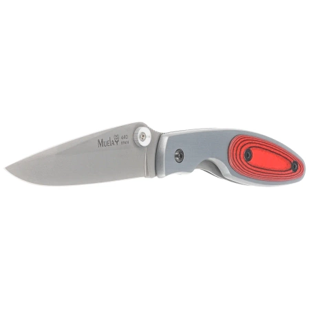 Muela KMC-7R Gray Aluminum/Red Pakka Wood, Satin 440C Knife