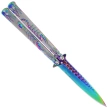 Martinez Albainox Balisong Knife Scorpion Rainbow, Rainbow 3Cr13Mov (02280)