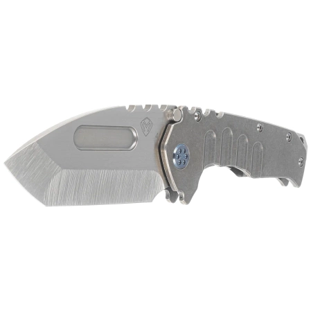 Nóż składany Medford Praetorian T Tanto Tumbled Titanium, Blue HW/Clip, Tumbled S45VN by Greg Medford (MK0124TT-01TM-T2C2-BN)