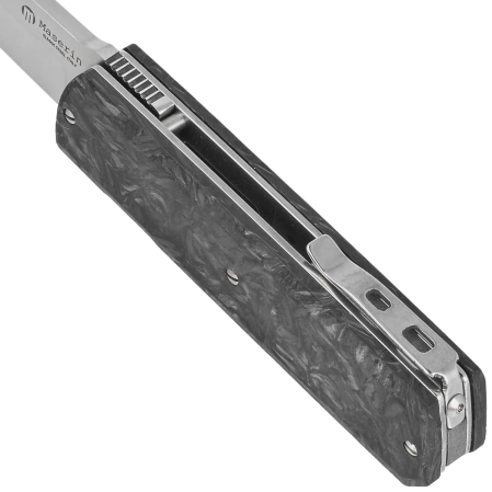 Nóż składany Maserin 410 Silver Black FatCarbon, Satin Elmax by Bruno Bruna (410/N)