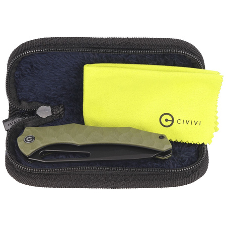 CIVIVI Spiny Dogfish Green G10, Black Stonewashed 14C28N by Gavko Knives (C22006-3)