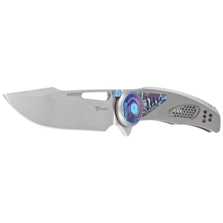 Nóż składany Reate GTR Bead Blasted Titanium/Zircuti Inlay, Zircuti Clip, Hand Satin M390
