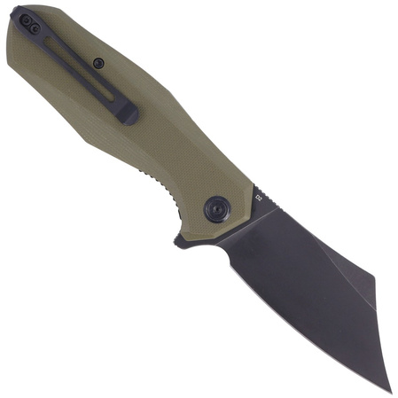 Kubey Knife Echo, Green G10, Black Stonewashed D2 (KU329B)