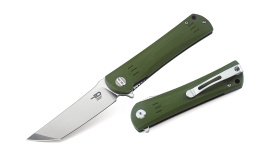 Bestech Kendo Knife Army Green G10, Stonewashed / Satin D2 (BG06B-1)