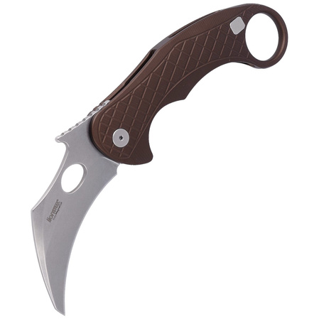 Nóż składany LionSteel L.E.One Karambit Earth Brown Aluminium, Stonewashed MagnaCut by Emerson Design (LE1 A ES)