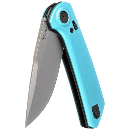 Reate PL-XF-A-8 Knife Blue Aluminum, Stonewashed Nitro-V