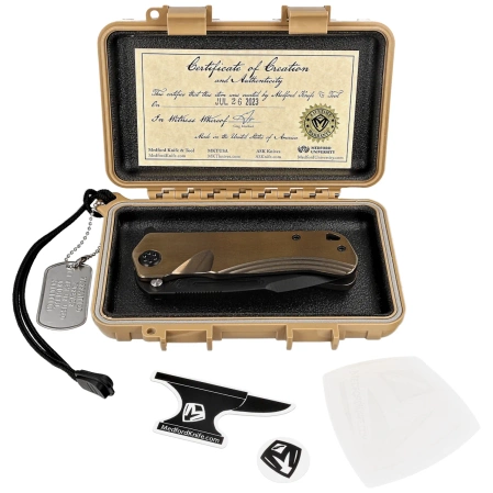 Medford Knife Proxima Bronze/PVD Black Titanium, Black PVD S45VN by Greg Medford