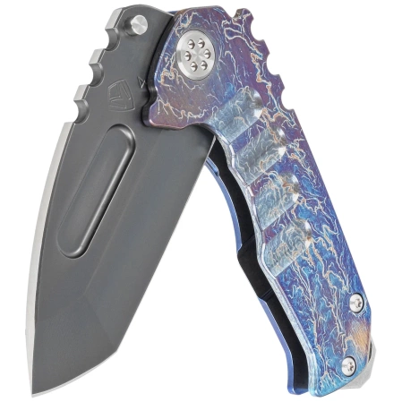 Medford Praetorian Genesis T Tanto Flamed Titanium, Std HW/Clip, Black DLC S45VN by Greg Medford (MK0294PT-03A2-TSCS-BN)