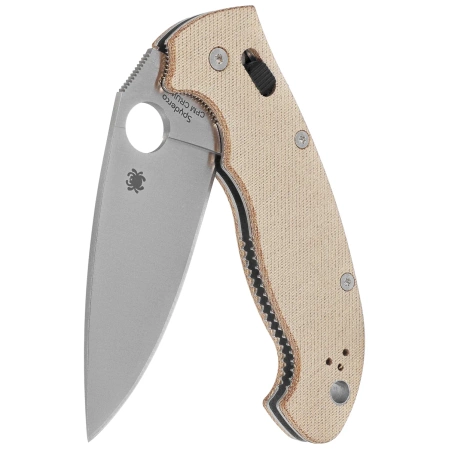 Spyderco Manix 2 XL Knife Brown Canvas Micarta, Satin CPM Cru-Wear by Eric Glesser (C95MPCW2)