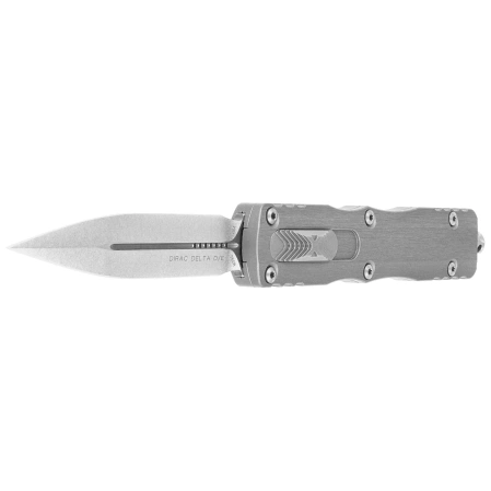 Nóż automatyczny OTF Microtech Dirac Delta D/E Natural Clear Aluminium, Stonewashed M390 by Tony Marfione (227-10NC)