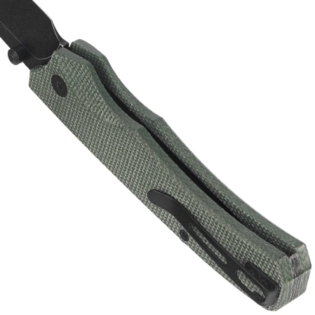 Nóż składany Remette WD107MGB Military Green Micarta, Black Titanium 14C28N