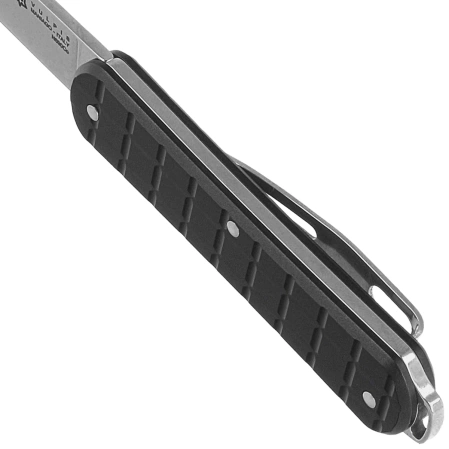 Fox Vulpis Grenade Pattern Black Aluminum Knife, Polished N690Co (FX-VPGP130 BK)