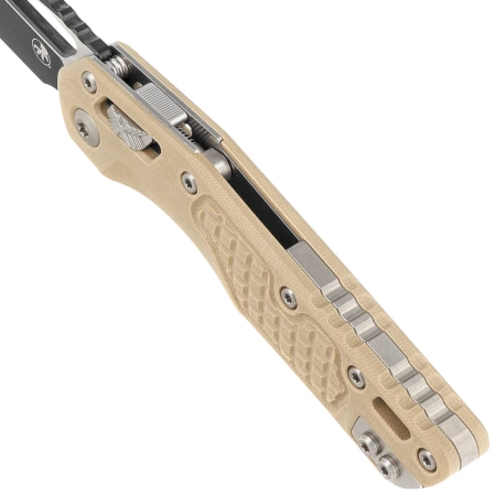 Nóż składany Microtech MSI S/E Tan Frag G10, Black M390MK by Tony Marfione (210-1FRGTTA)