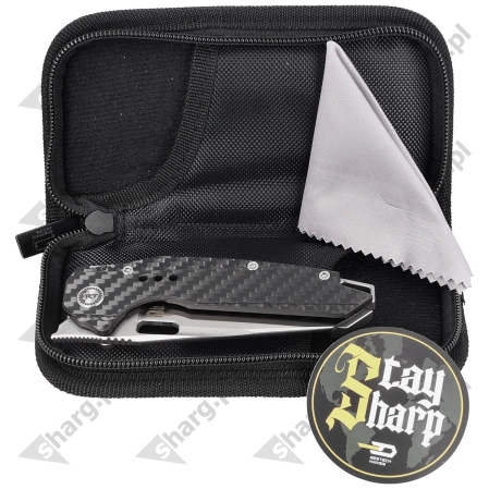 Bestech Nyxie Grey Titanium/Carbon Fiber, Stonewashed/Satin CPM S35VN by Todd Knife and Tool Knife (BT2209C)