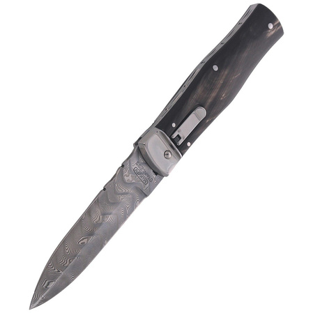 Mikov Predator Wildcat Buffalo Horn, Damascus PMC27 Knife (241-DR-1/KP)