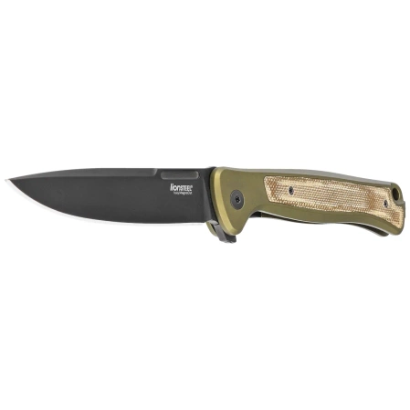 Nóż składany LionSteel Skinny Green Aluminium/Green Canvas Micarta, Old Black MagnaCut by Molletta (SK01A GB)