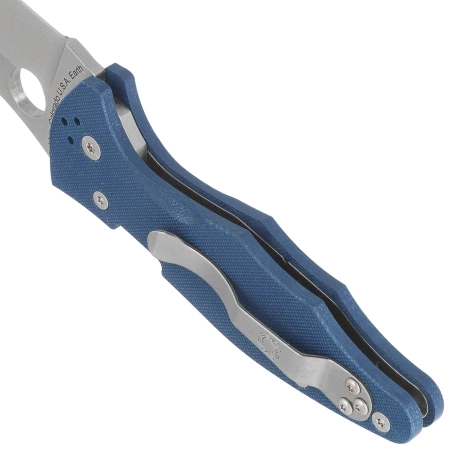 Spyderco Yojimbo 2 Knife Cobalt Blue G10, Satin CPM SPY27 by Michael Janich (C85GPCBL2)