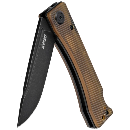 Kubey Akino Knife Yellow Ultem, Blackwashed 14C28N by Tiguass (KU2102H)